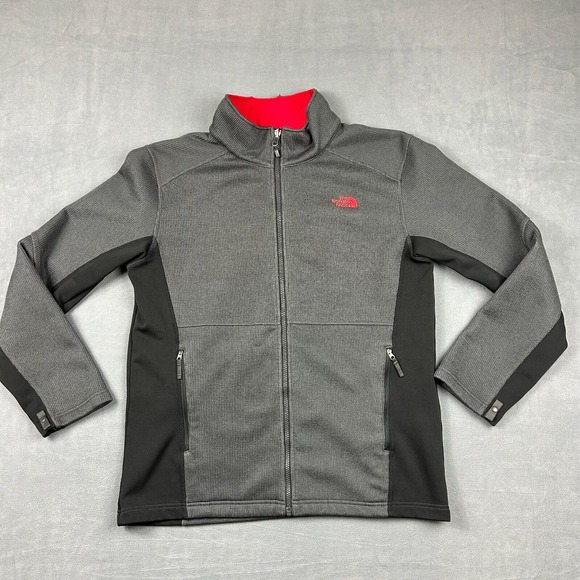 The North Face Jackets & Blazers - The North Face Jacket Mens Large Collared Long Sleeve Zip Up Black Gray Pockets